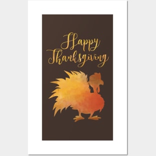 Happy Thanksgiving Turkey Minimal Abstract Posters and Art